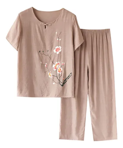 comprar Lehoziheq Conjunto Pijama Para Mujer Manga Corta Estampado 2