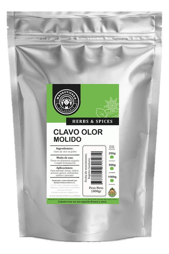 Clavo De Olor Molido X1000g Kilo - g a $89