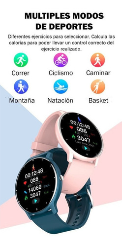 Imagen 2 de 10 de Reloj Smartwatch Tactil Bluetooth Calorias Pasos Sueño
