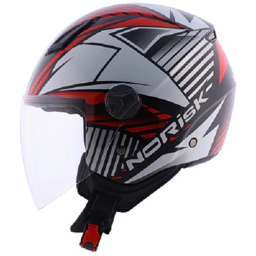 Capacete Aberto Norisk Orion Mosaic Red Branco