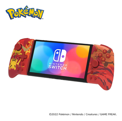 Joystick Hori Split Pad Pro Pikachu y Charizard volcanic red