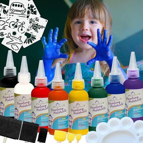 Set De Pintura Lavable Niños, Kit Completo De 8 Colore...
