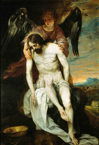 Lienzo Canvas Arte Sacro Alfonso Cano Cristo Con Ángel 73x50