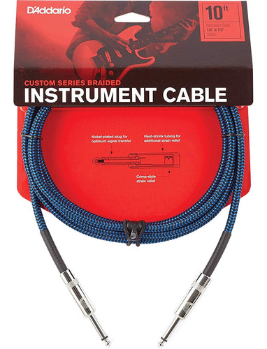 Cable Para Instrumento 10 Pies Planet Wave Pw-bg-10bu