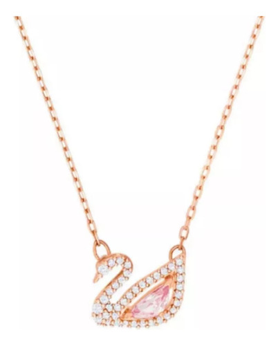 Collar De Cisne Pequeño En Oro Rosa S925