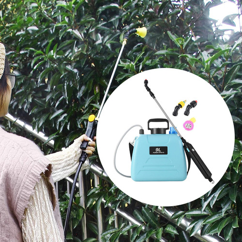 Gardinador Eléctrico De Jardín Con Botella 9l Azul 27x32cm