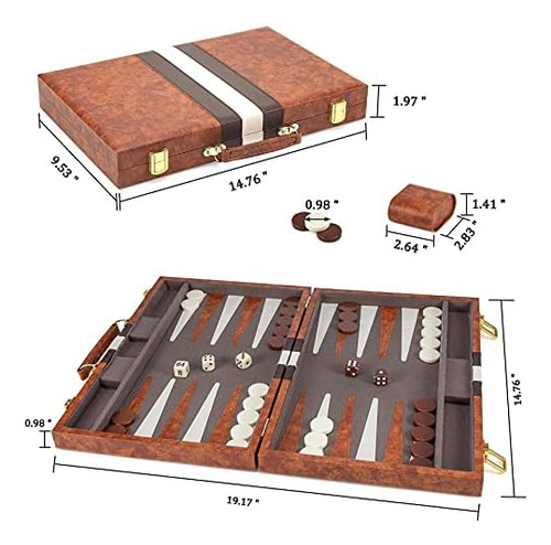 Amerous Backgammon Set, Juego De Mesa Clásico De 15 Pulgadas