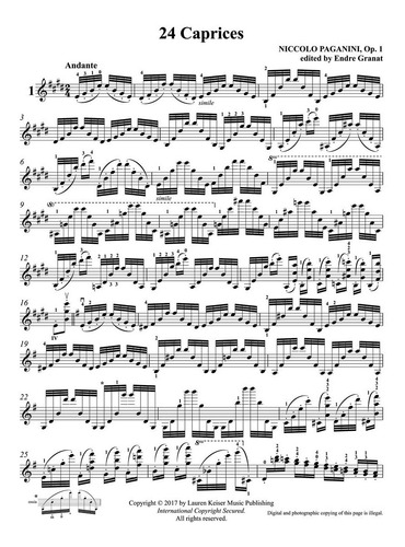 24 Caprichos Para Violin Op.1, Urtext Edition/ 24 Caprices O