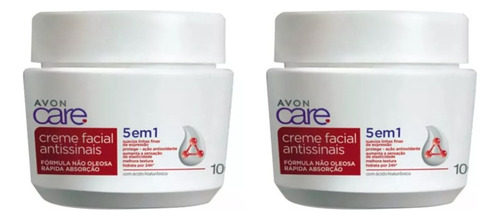 2 Cremes Facial Care Antissinais 5 Em 1 Dia/noite 100g  Avon