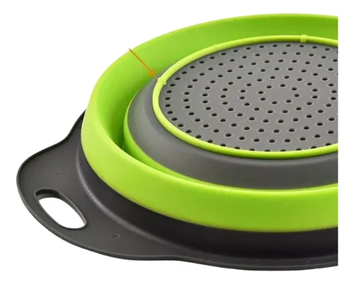 Cesta Colador Escurridor Plegable Redondo Silicona 24 Cm