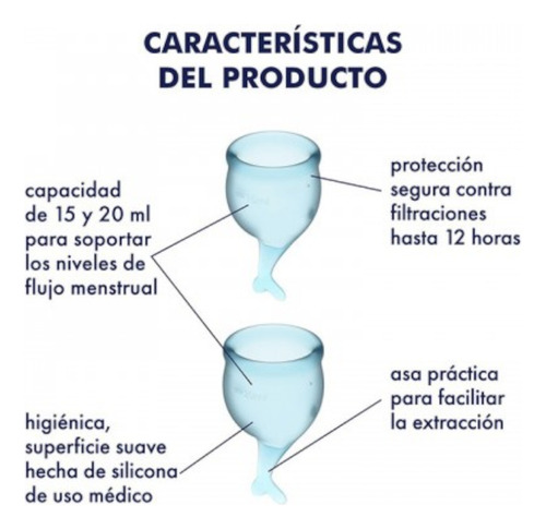 Satisfyer Set De 2 Copitas Menstruales Feel Secure Azul