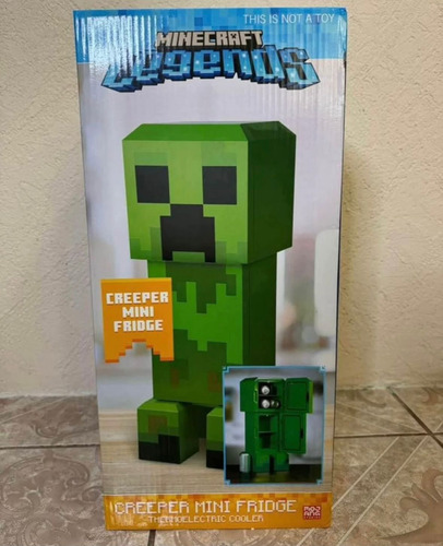 Minecraft Mini Refrigerador Creeper - 2 Puertas Luz Led (Usado)