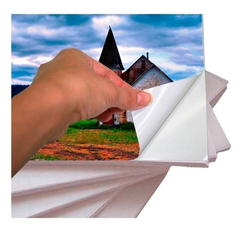 Papel Fotográfico Adhesivo Glossy Brillante Autoadhesivo X50