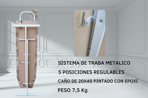 Tabla Planchar Reforzada Manguero Alto Regulable- Disentino®