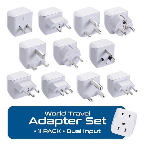 Juego De Adaptadores Ceptics World Travel: 2 En 1 De Ee. ...