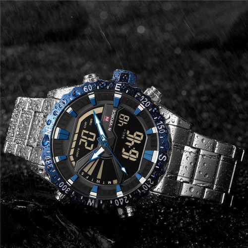 Reloj Deportivo Naviforce Hombre Cuero Acero 1año Garantia