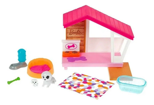 Barbie Mini Playset Com Pets Casinha Mattel