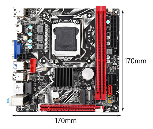 Js Placa Base De Escritorio B75-ms Placa X Interfaz