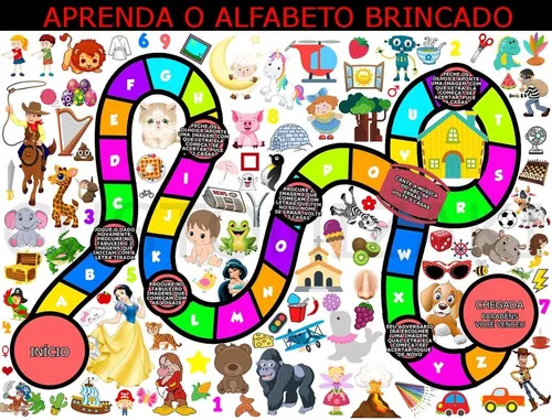 Jogo Educativo Tabuleiro Aprenda Alfabeto Brincando Crianças