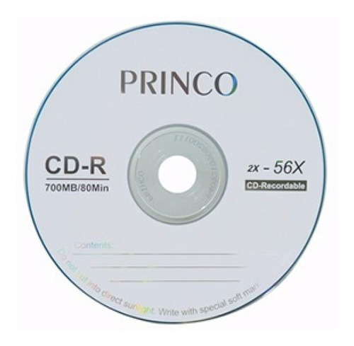 Disco virgen CD-R Princo imprimible de 56x por 100 unidades