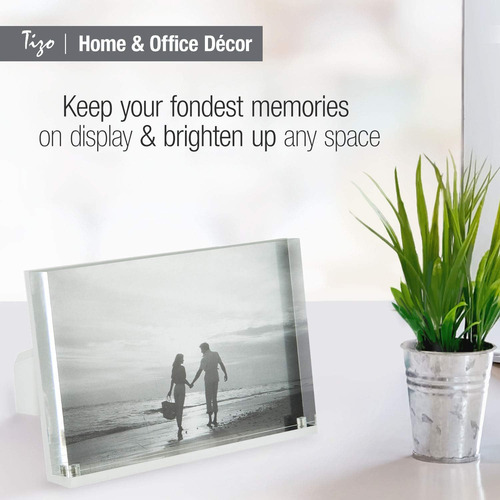 Design Vertical 8x10 Lucite Picture Frame, Durable 1 Inch Th