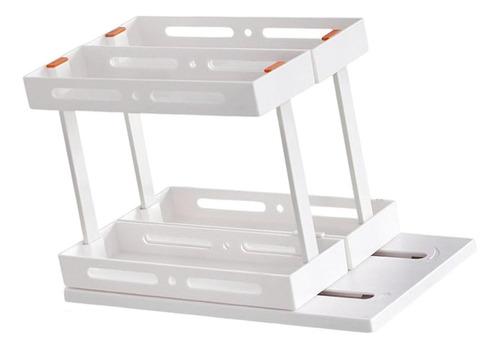 Organizador De Estantes De Especias Base Blanco Doble 15cm