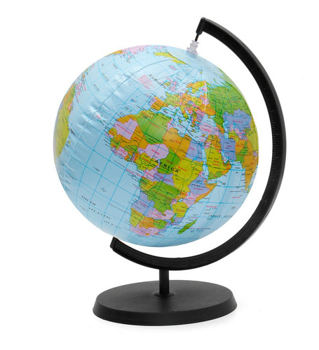 Globo Terrestre Inflável Com Base E Suporte Mapa Mundi
