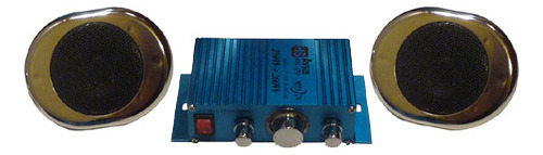 Kit Audio Moto Potencia Parlantes Entrada Mp3 Iael Pb-608 Color Plateado