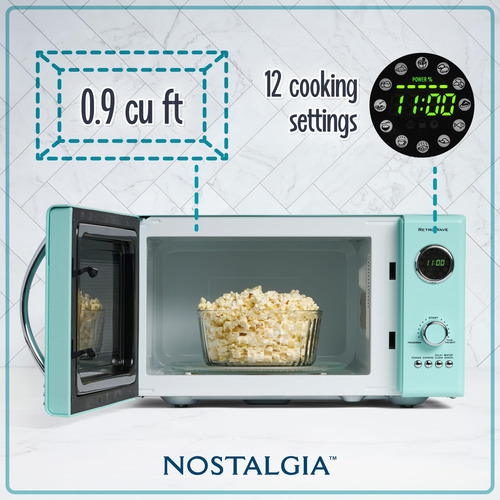 Nostalgia Retro Horno De Microondas Grande 800-watt Aqua