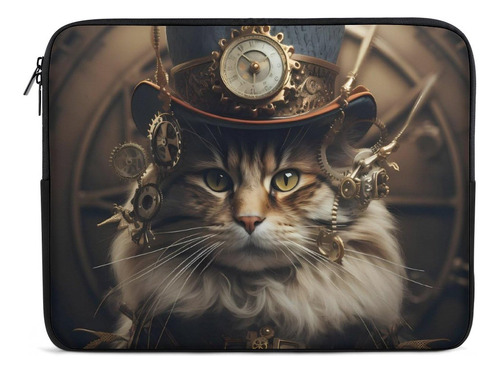 Steam Punk Grunge Cat Funda Para Computadora Portatil 15 