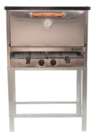 Horno Pizzero 6 Moldes Con Carlitero Ac Inox Danda 905i Plateado