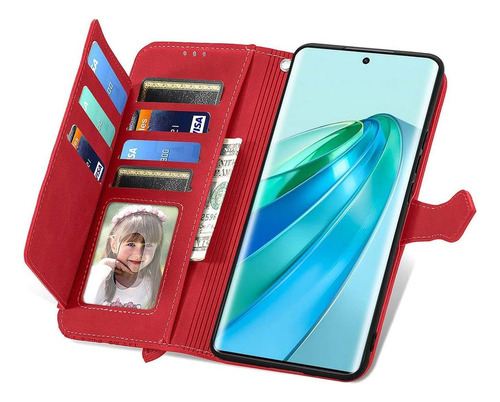 Funda De Piel Sintética Para Honor Magic 5 Lite, Magnética,