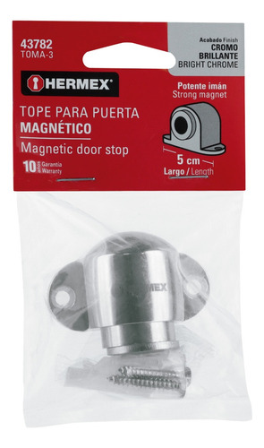 Tope P/puerta Magnético Acabado Cromo, Hermex