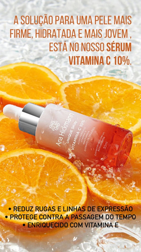 Serum Vitamina C Unique Skin 30ml Ana Hickmann Tom Do Primer Coral-claro