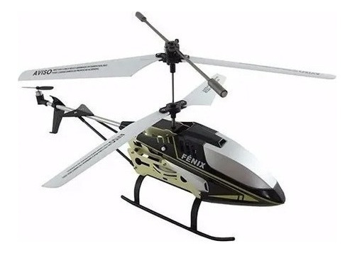 Helicóptero Fenix De Brinquedo Com Controle Remoto 2 Canais Cor Cáqui