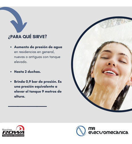 Imagen 2 de 10 de Bomba Presurizadora 2 Baños Duchas Rowa Tango Sfl 9