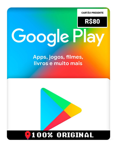 Gift Card Google Play R$80 Reais Brasil Envio Rapido