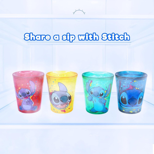 Set 4 Mini Vasos Stitch Disney Varios