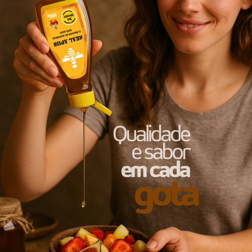 Mel líquido Real Apiis Mel natural orgânico silvestre en bisnaga sem glúten
