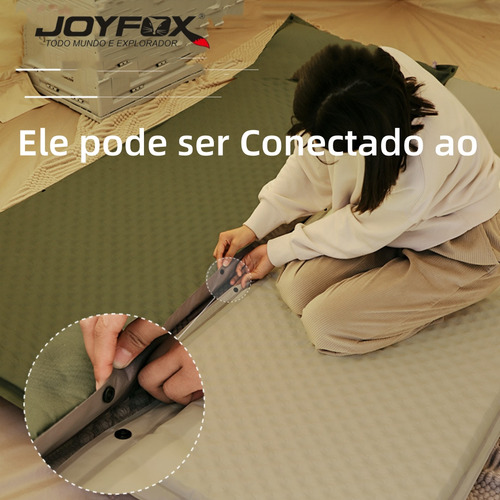 Joyfox Colchão Inflável Duplo 190x130x3cm Com Bomba E Travesseiro Integrados Autoinflável, Compacto E Confortável Para Camping