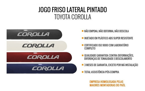 Friso Lateral Toyota Corolla Branco Perola Metalico Original