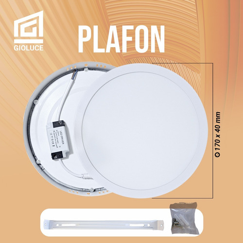 Imagen 2 de 9 de Plafon Led Aplique Spot 12w Fria Calida 220v Redondo Blanco