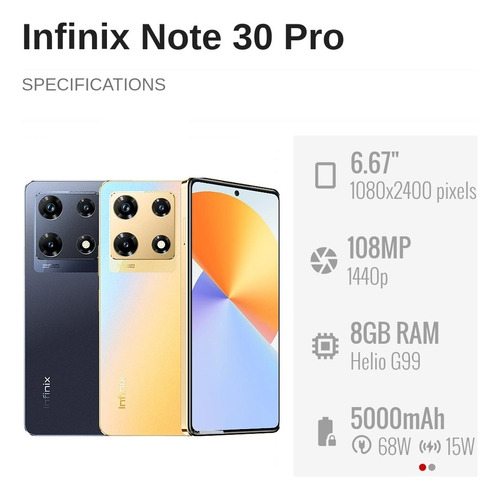 Infinix Note 30 Pro 256/16gb 8+8 Promo Al Costo Lea