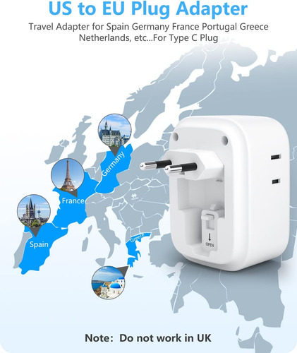Adaptador De Enchufe Internacional Para Ee.uu. Y Europa Con