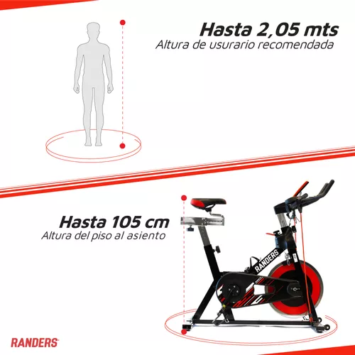 Bicicleta Fija De Spinning Con Bandas Y Disco 18kg Randers