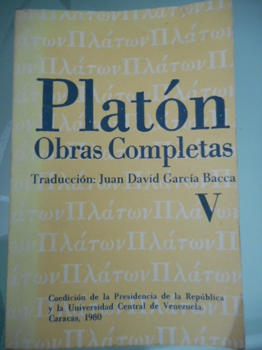 Platón Obras Completas V