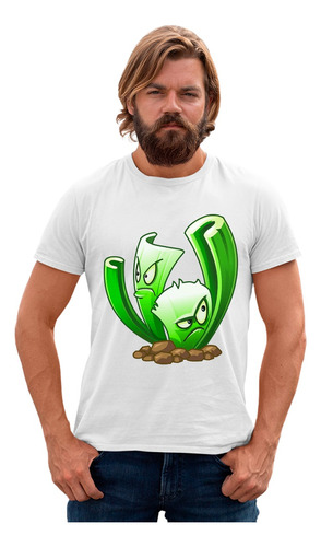 Playera Panda Blanca Plantas Vs Zombies Apio Furtivo