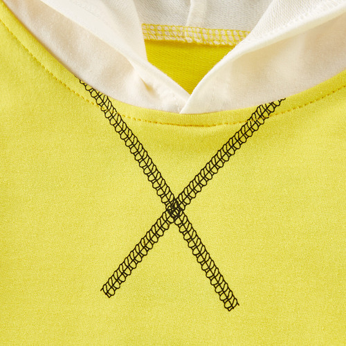 Conjunto De Sudadera Con Capucha Y Pantalón Para Niños Amarillo 18-24 M