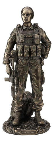 Estatua Soldada Mujer Militar