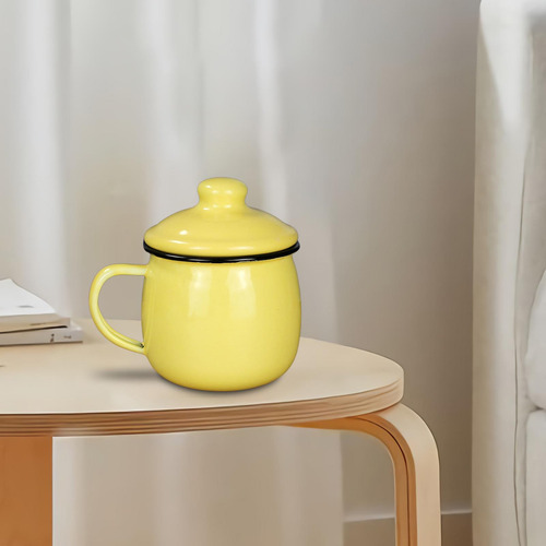 Taza De Esmalte De 380 Ml Con Asa, Taza De Té Para